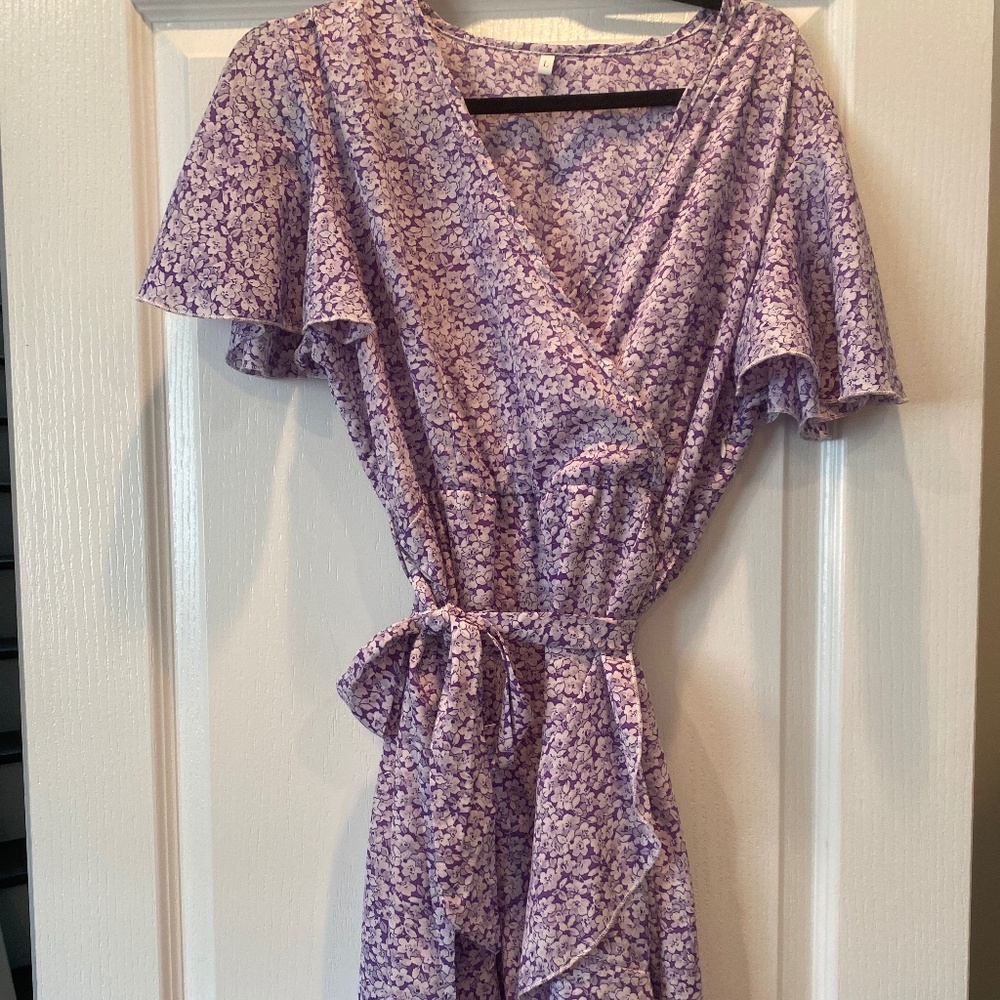 Casual Flower Print Mini Dress